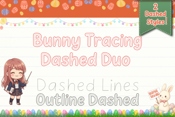 Bunny Tracing Dashed Duo: A Playful Font for Early Learners